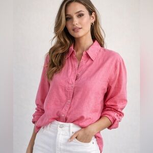 Jones New York 100% Line  Button-Down Shirt